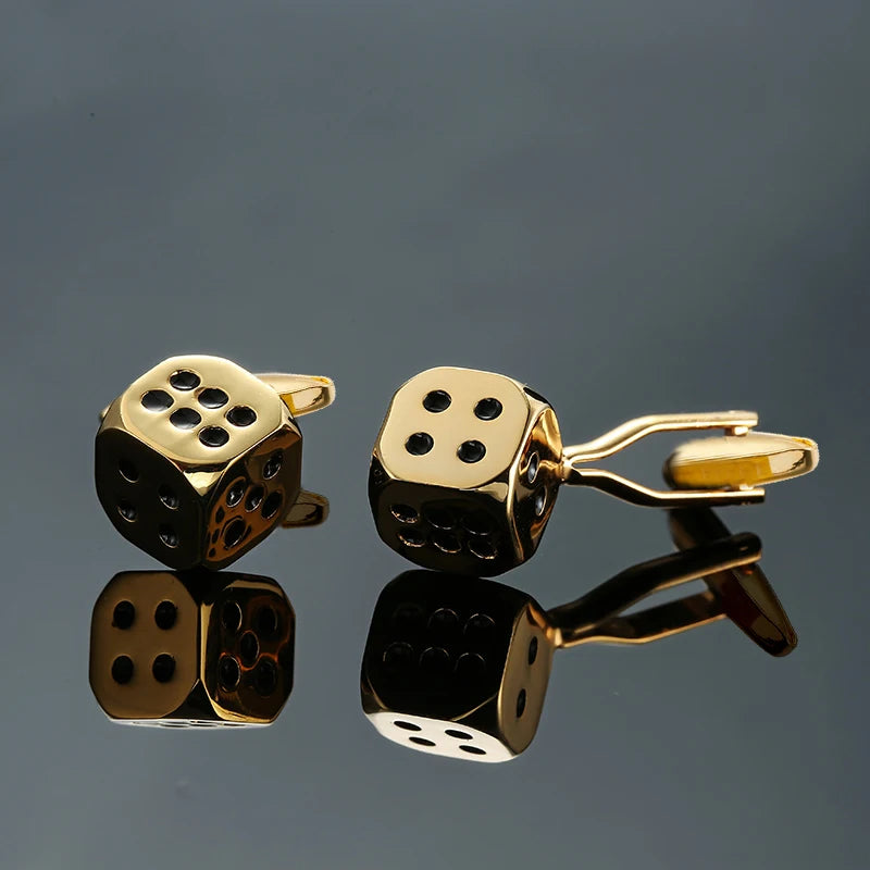 High quality men's French shirt cufflinks brand new fashion poker cufflinks dice pistol dice car logo buttons