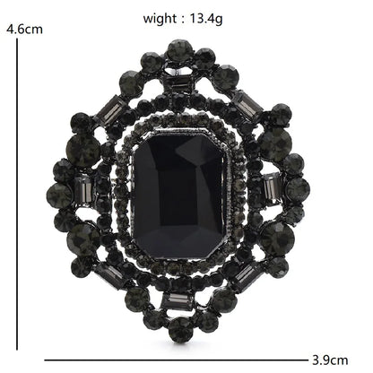 Wuli&baby Crystal Royal Style Geometric Brooches For Women Unisex 4-color Elegant Party Office Brooch Pins Gifts