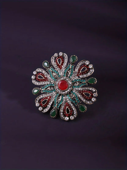 Baroque Classic Crystal Badges Brooch For Women Men Retro Rhinestone Pin Accessories