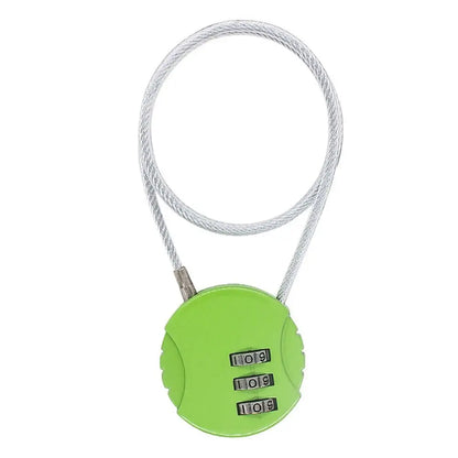 Extended Wire Rope Combination Lock 3 Digit Code Lock Password Motorcycle Helmet Metal Keyed Padlock Travel Anti-Theft Locks