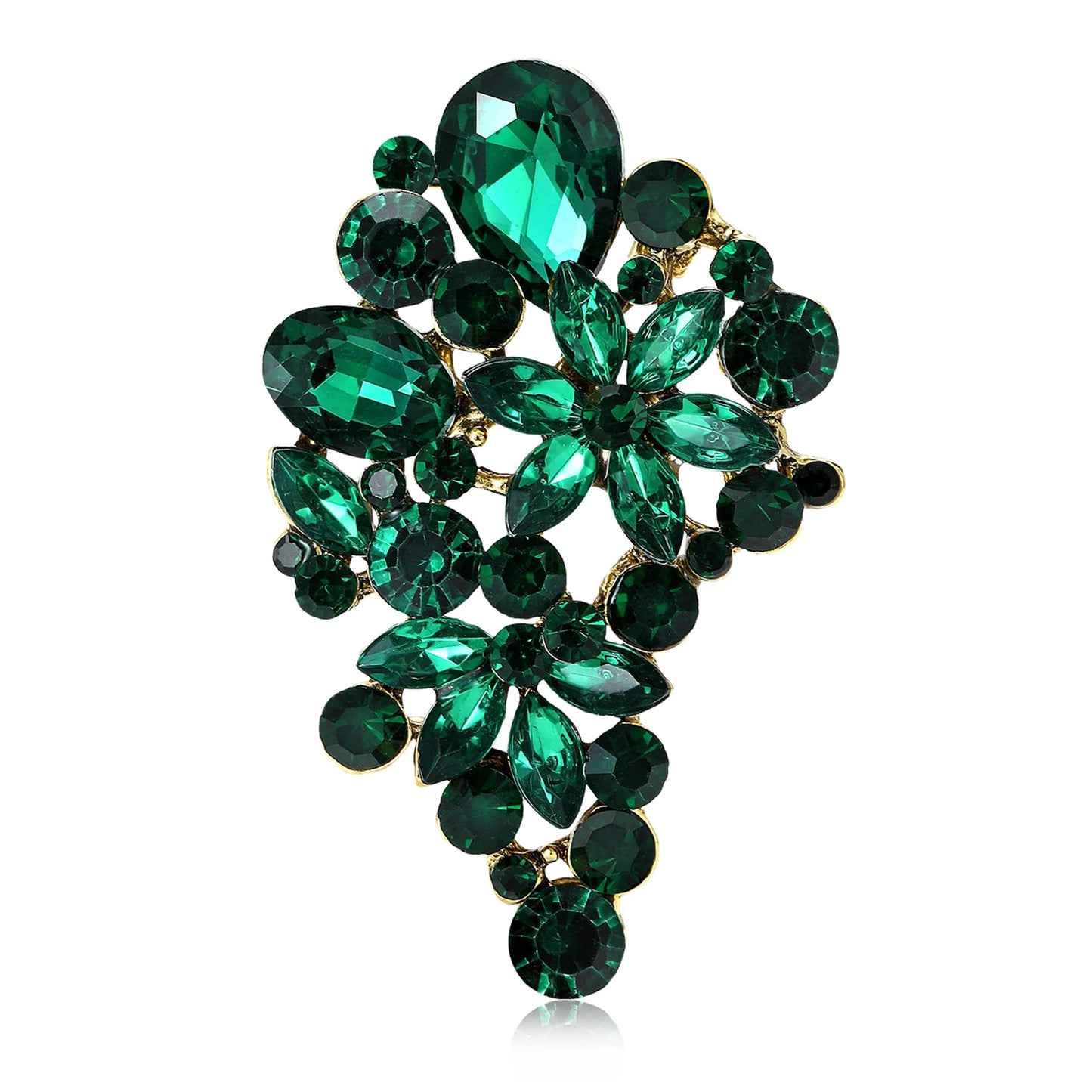 Beaut&Berry Luxury Shiny Crystal Glass Brooches for Women Rhinestone Pins Friends Party Gifts Banquet Jewellery Accessories