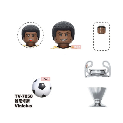 2026 NEW World Famous Football Players Figurine Messi Ronaldo Neymar Lewandowski Mini Action Building Block Model Toy Kids Gifts
