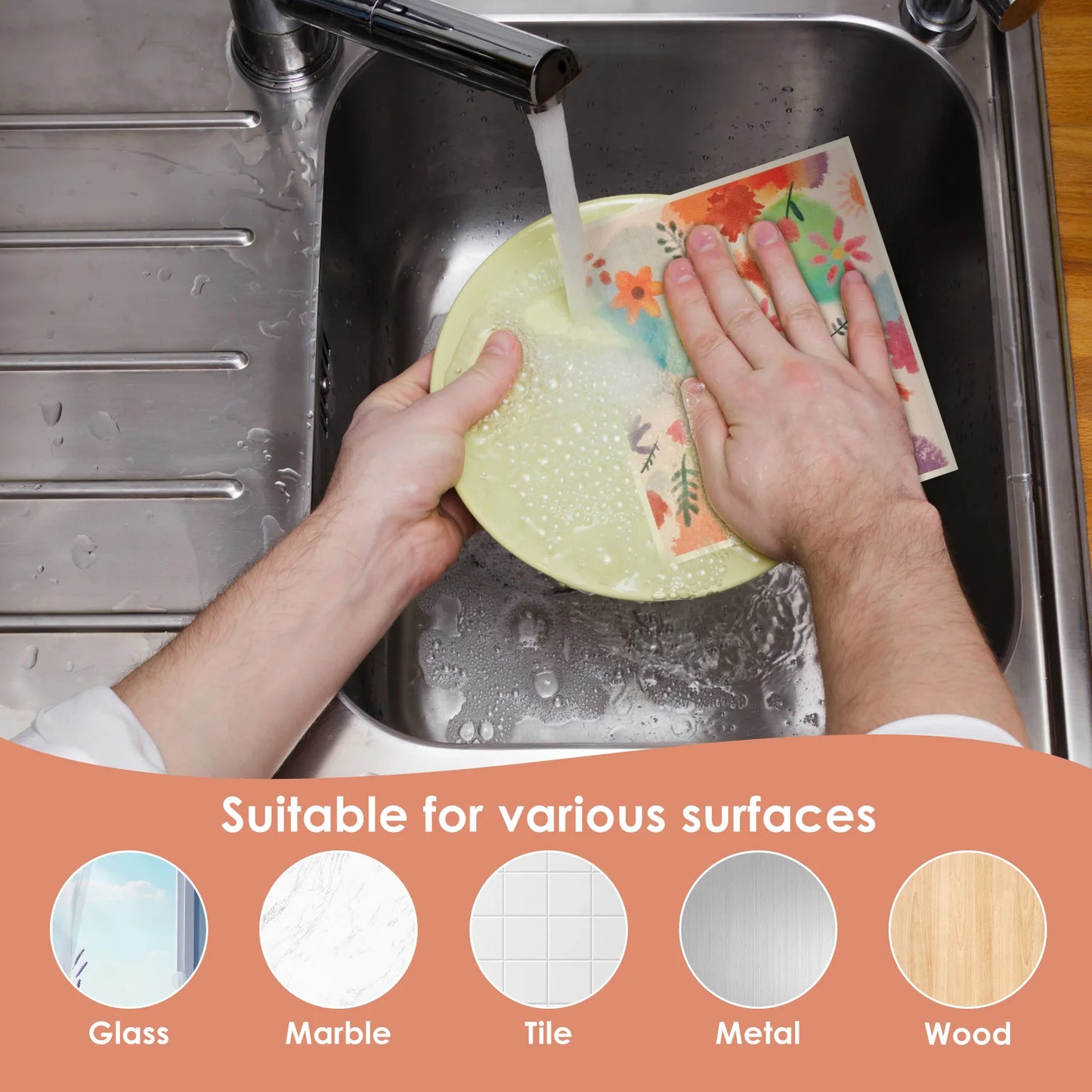 10Pcs Swedish Dishcloth High Water Absorbency Quick Drying Dish Rag Kitchen Cleaning Cloths Dish Towels Wet Dry Dishcloths