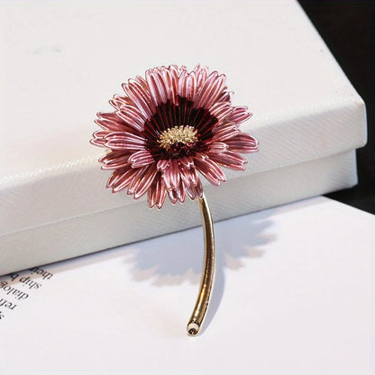 SHMIK High-end Women Girls Fashion Elegant Crystal Daisy Brooch Badges Fashion Exquistie Lady Wedding Party Pin Jewelry Buckles