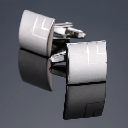 High end men's French shirt cufflinks Classic Square laser lattice wire drawing cuffs buttons business suit accessories jewelry