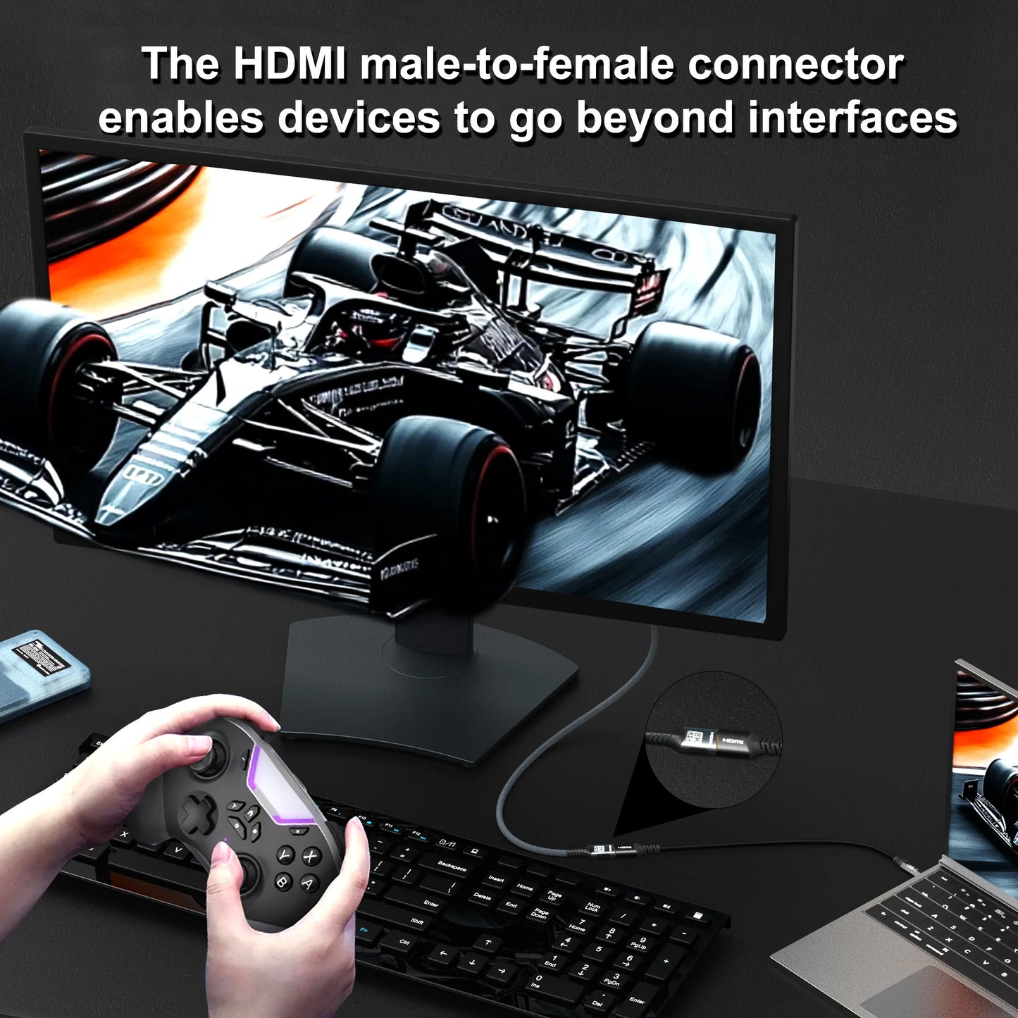 HDMI 2.1 Extension Cable 8K@60Hz HDMI 2.1 Male-Female Bi-Directional 48Gbps 4K@120Hz For HDTV RTX PS5 Xbox HDR Video PC Laptop