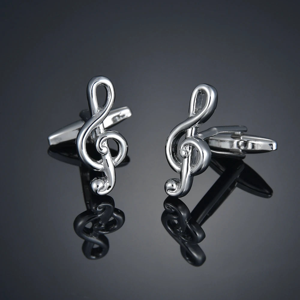 Copper material, plating, entertainment, hobbies, cufflinks, musical notes, chromatics, piano, guitar, French shirt, acce