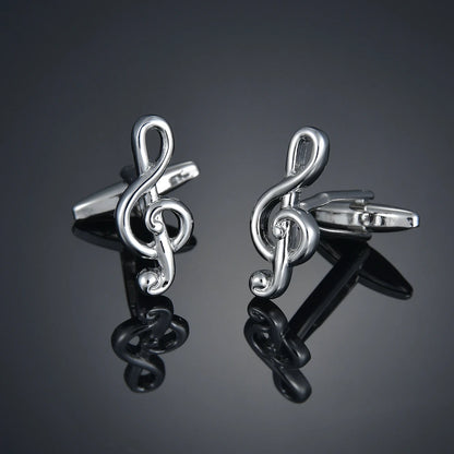 Copper material, plating, entertainment, hobbies, cufflinks, musical notes, chromatics, piano, guitar, French shirt, acce