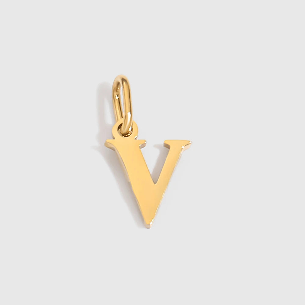 eManco Stainless Steel Cut 26 Letters Charm DIY Women's Necklace Bracelet Jewelry Making Factory Direct Sales