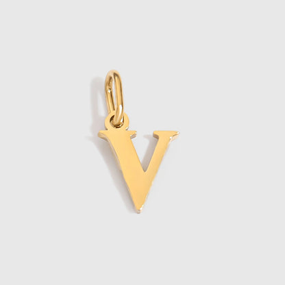 eManco Stainless Steel Cut 26 Letters Charm DIY Women's Necklace Bracelet Jewelry Making Factory Direct Sales