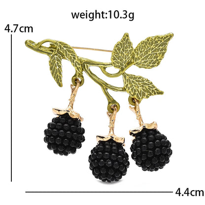 Wuli&baby Lovely Enamel Fruits Brooches For Women Unisex 2-color Plants Casual Party Clothes Brooch Pins Gifts