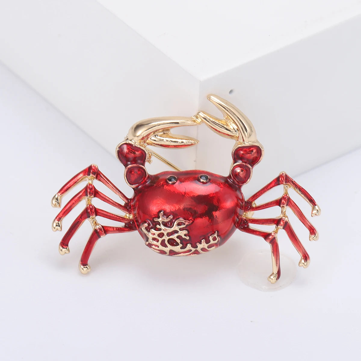 Enamel Rhinestone Crab Brooches For Women Unisex Animal Pins Multi-color Available Casual Party Accessories Gifts
