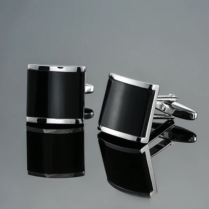 Men's French shirt cufflinks copper material square black zircon cufflinks fashion clothing accessories wholesale