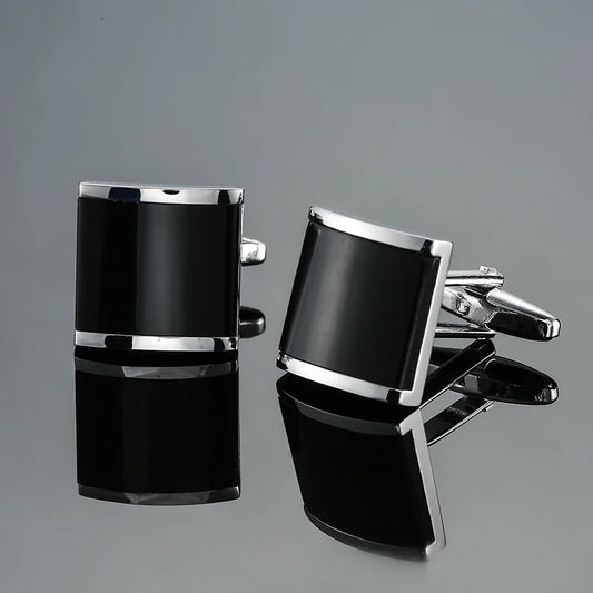 Men's French shirt cufflinks copper material square black zircon cufflinks fashion clothing accessories wholesale