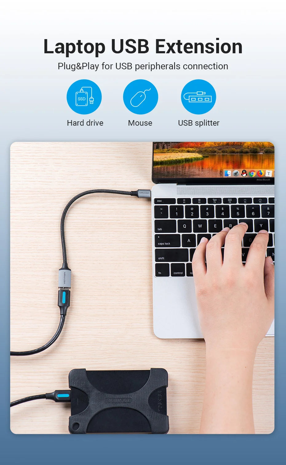 Vention USB C OTG Adapter USB A to Type C Adapter Cable USB3.0 2.0 5Gbps Data Adapter Type-C Converter for MacBook Pro Xiaomi 17