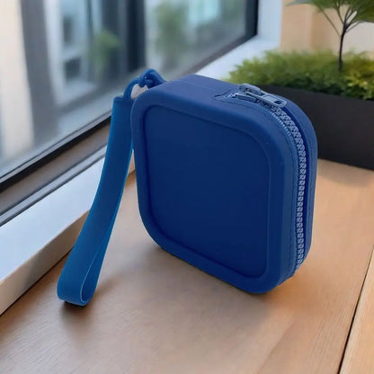 Vintage Silicone Organizer Wallet Coin Purse Waterproof Zipper Earphone Bag Travel Pouch Students