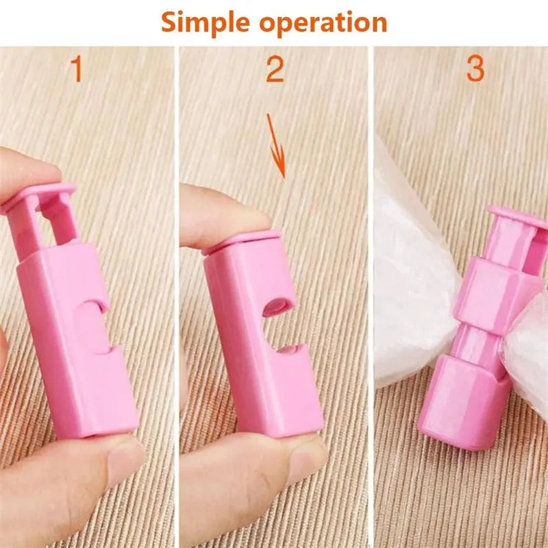 2pcs Food Sealing Bag Clip Reusable Fresh Food Storage Tools Plastic Sealer Clamp Snack Bread Seal Bag Home Kitchen Storage Clips