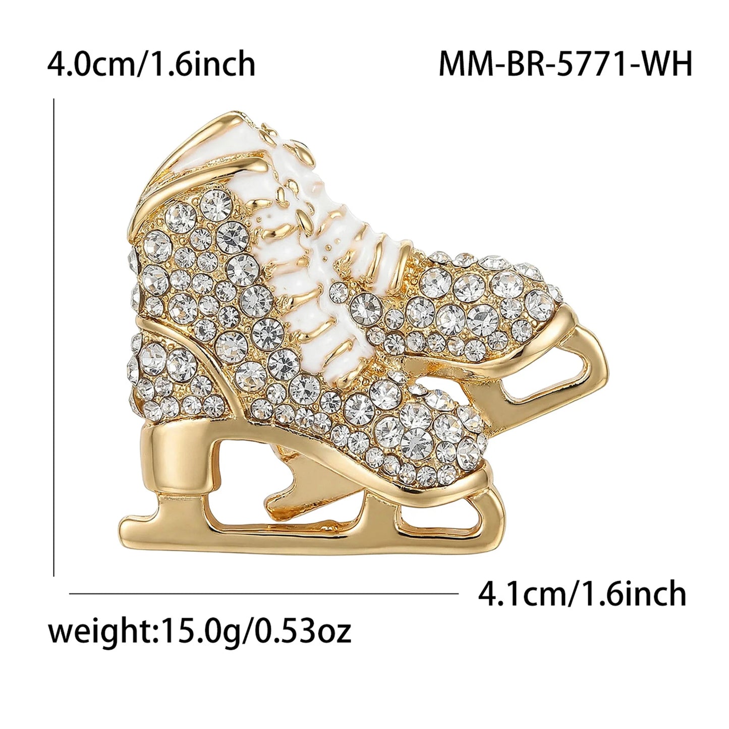 Beaut&Berry Luxury Rhinestone Skating Ice Skates Brooches for Women Unisex Novelty Pins Casual Party Jewelry Accessories Gifts