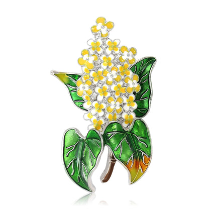 Beaut&Berry Luxury Enamel Hyacinth Brooches for Women Unisex Plant Pins Casual Party Jewelry Accessories Gifts Decoration