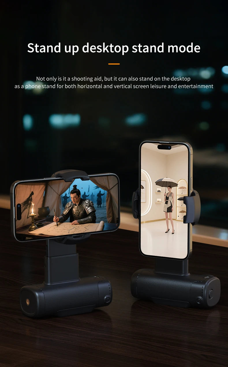 Single-Axis Phone Grip with Bluetooth LED Selfie Light, Adjustable Angle for Smartphone Photography, Video Live Streaming