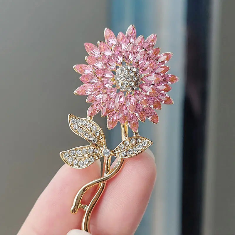 Fashion Crystal Rhinestone Bouquet Flower Brooch For Women Wedding Party Lapel Pin Suit Dress Jewelry Accessories Gifts