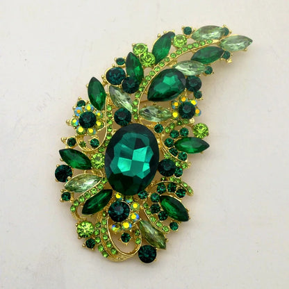 SKEDS Exaggerated Luxury Full Crystal Waterdrop Flower Brooch Pin For Women Men Shining Boutique Decoration Party Wedding Badges