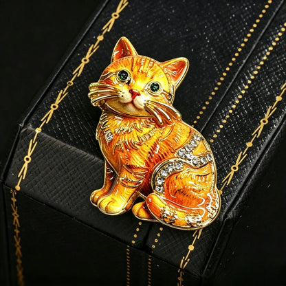 Baroque Luxury Cartoon Cat Animal Design Brooches for Men and Women, Jewelry, Fashion Accessories, Wedding, Holiday, Party Gifts