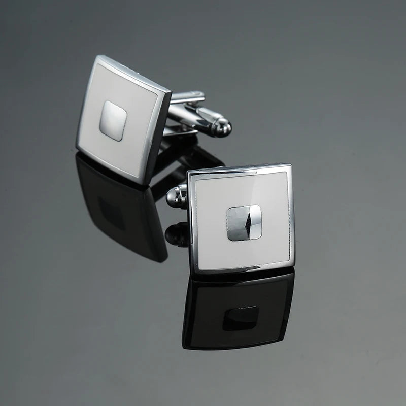 Luxury men's French shirt cufflinks classic square blue and black retro patterns cuff buttons suit accessories jewelry wholesale
