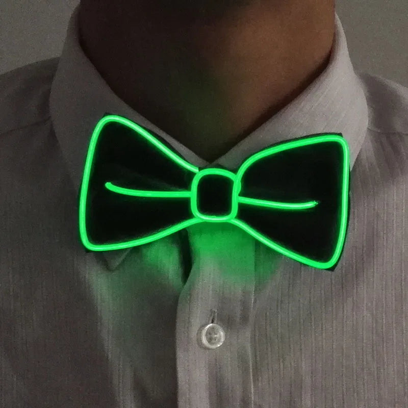 glowing Men's LED suspenders and luminous Bow Tie Adjustable Elastic Flashing Led Clothing for nightclub Party supplies