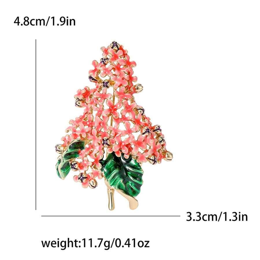 Enamel Hydrangea Brooches for Women Unisex Trendy Rhinestone Flower Pins Banquet Party Backpack Gifts Jewelry Accessories