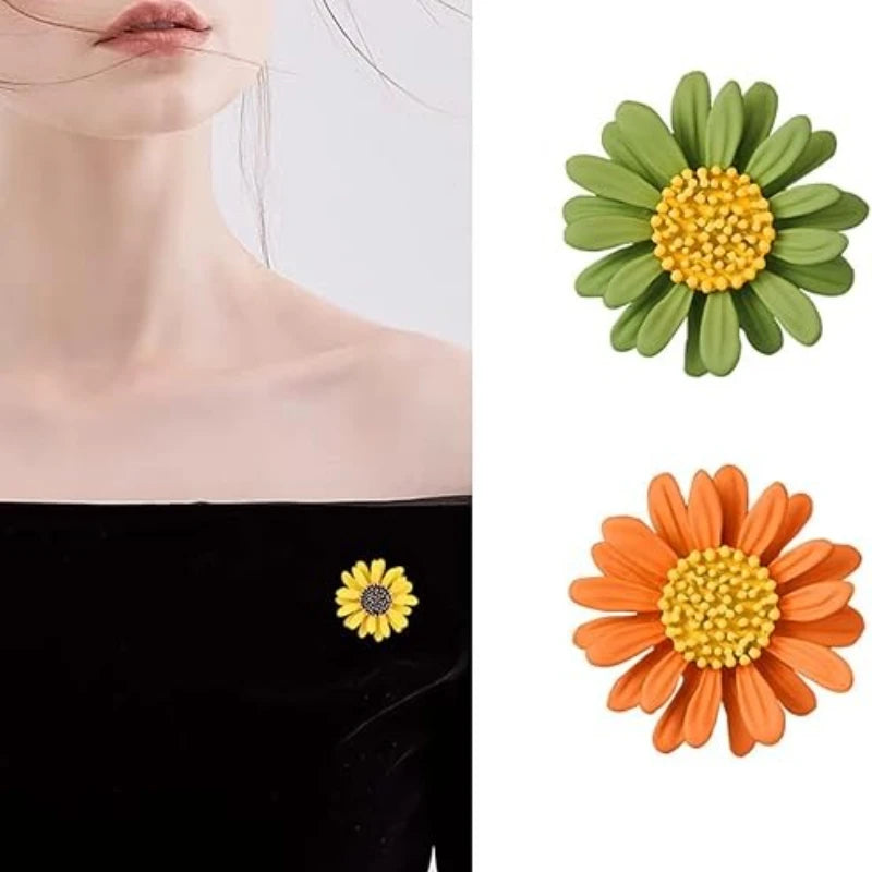 Multicolor Cute Daisy Flower Brooch Plant Sunflower Set Lapel Pin Enamel Pin Coat Collar Brooch Ladies Girls Men's Jewelry Gift