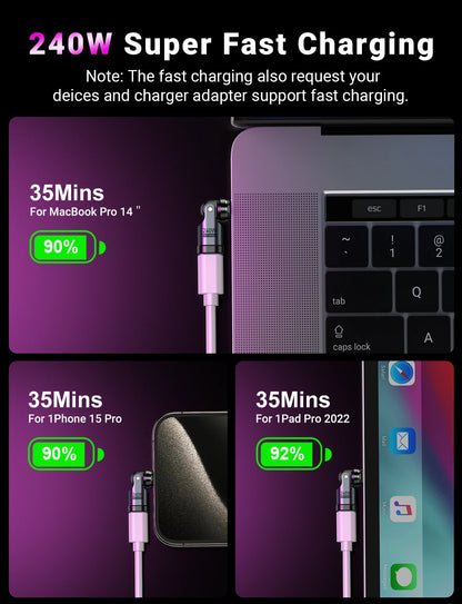 AUFU 9pin Magnetic OTG Adapter Type C Female to Type C IOS Micro Male Converter PD 240W Fast Charging Adapter For iPhone Laptop