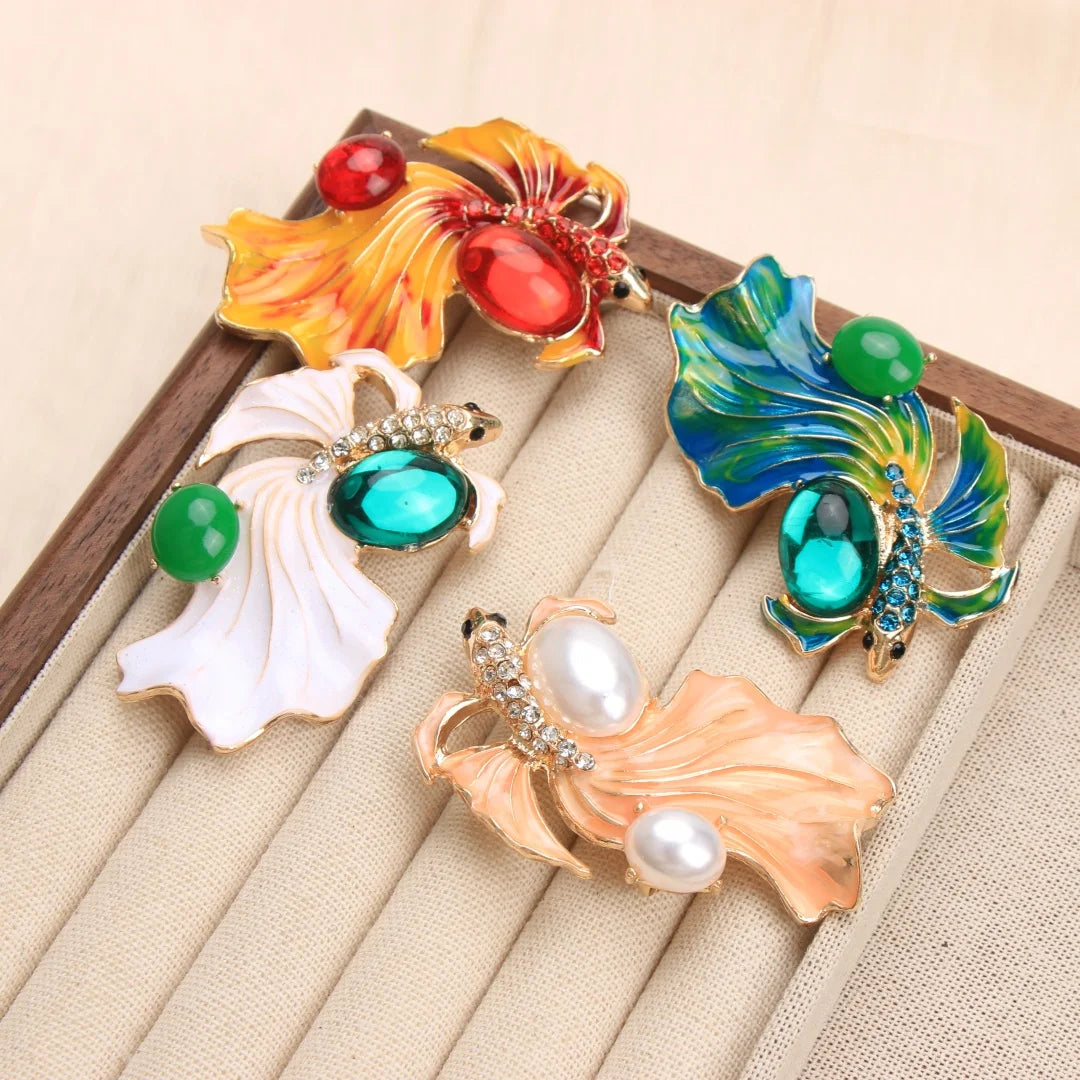 Baroque Luxury Beautiful Fish Design Brooch for Men and Women, JewelryAccessories, Wedding, Holiday, Party, Couple'sSurpriseGift