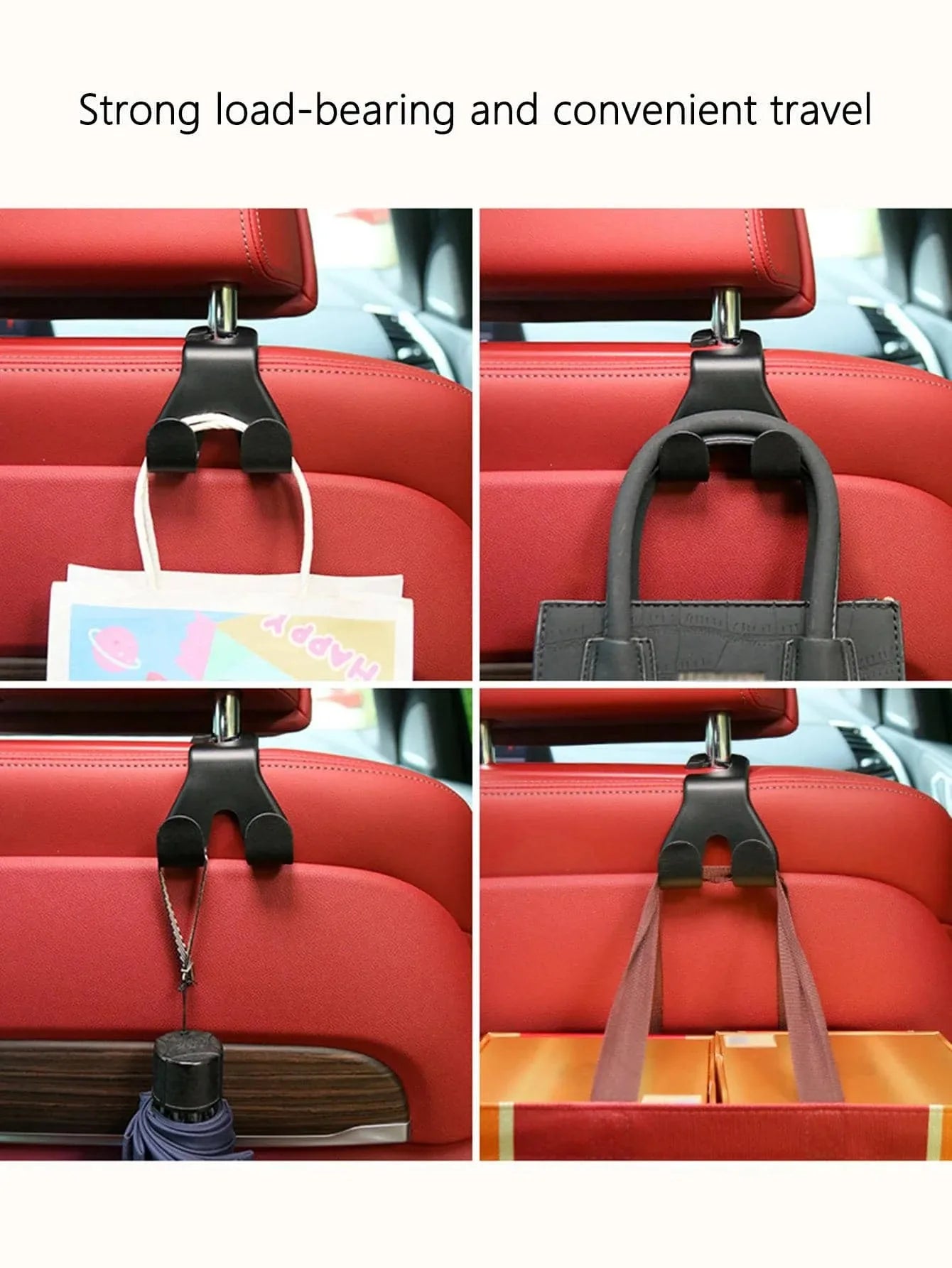 2pcs Car Seat Back Hook Multi Functional Rear Headrest Car Phone Holder Hook Automotive Accessories