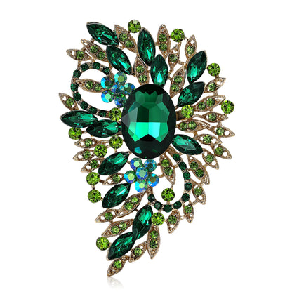 Beaut&Berry Luxury Crystal Large Glass Brooches for Women  Rhinestone Pins Friends Party Gifts Banquet Jewellery Accessories