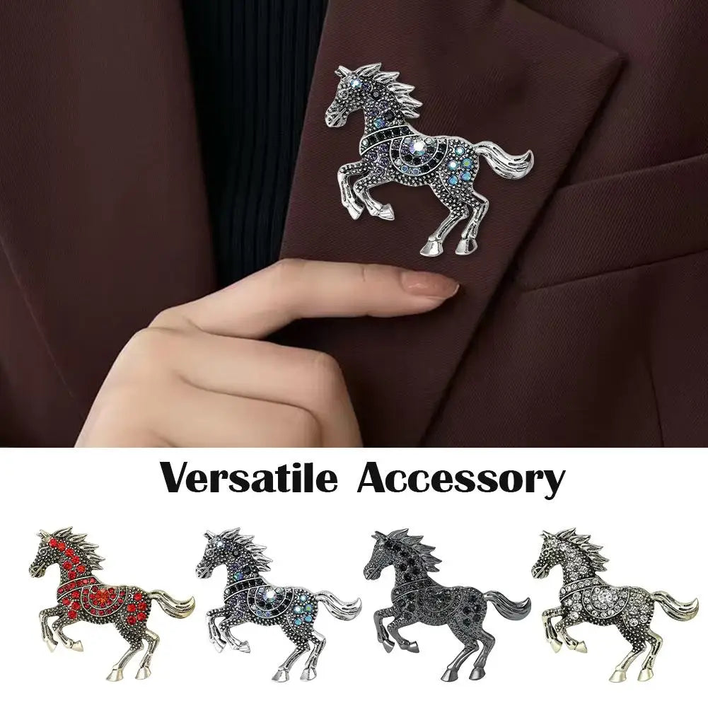 High-End Horse Year Brooch Cute Fun Steed Collar Pin Chinese Style Light Luxury Creative Accessory