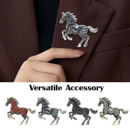 High-End Horse Year Brooch Cute Fun Steed Collar Pin Chinese Style Light Luxury Creative Accessory