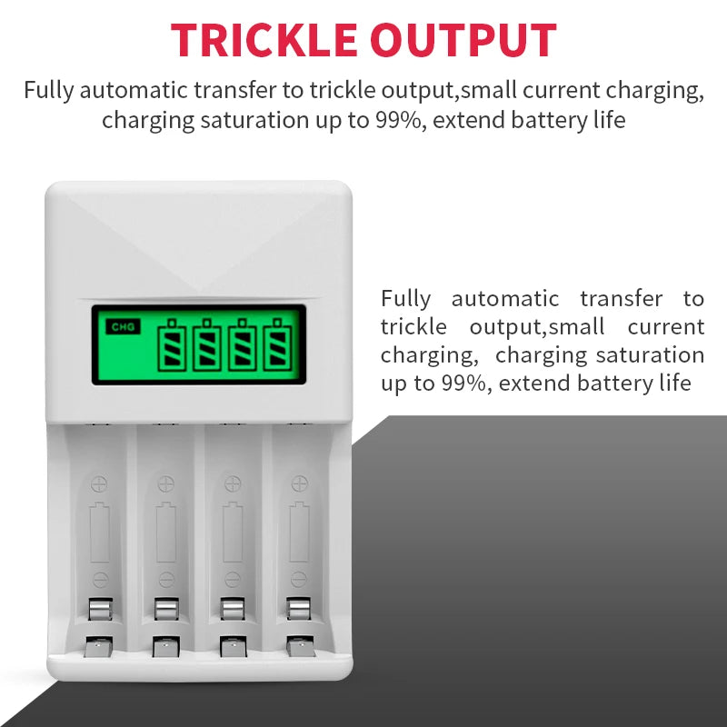 PUJIAMX AA/AAA Rechargeable Battery Charger LCD Display Portable Adapter USB Cable TypeC Batteries Interface Fast Charging Tool