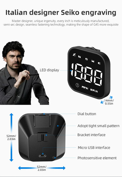 Universal Car Mini HUD G4S GPS Head Up Display Auto Digital KMH/MPH Speedometer Black / Green Font Speed Board  Projection