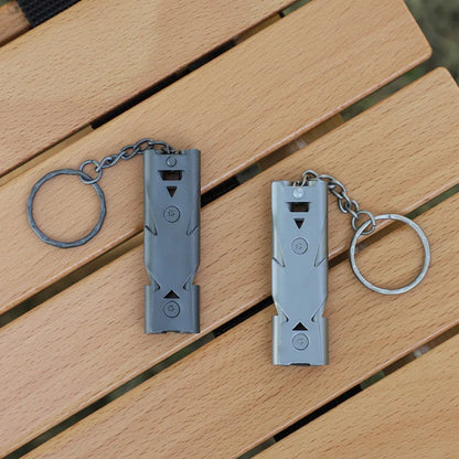 Survival Whistle Double Tube Bursting Sound Whistle Outdoor SOS Whistle Stainless Steel High Frequency Earthquake Rescue Whistle