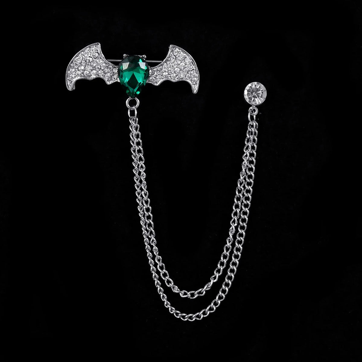 Retro Fashion Crystal Glasses Brooch Tassel Chain Snake Eagle Animal Lapel Pin Men Suit Shirt Collar Badge Jewelry Accessories