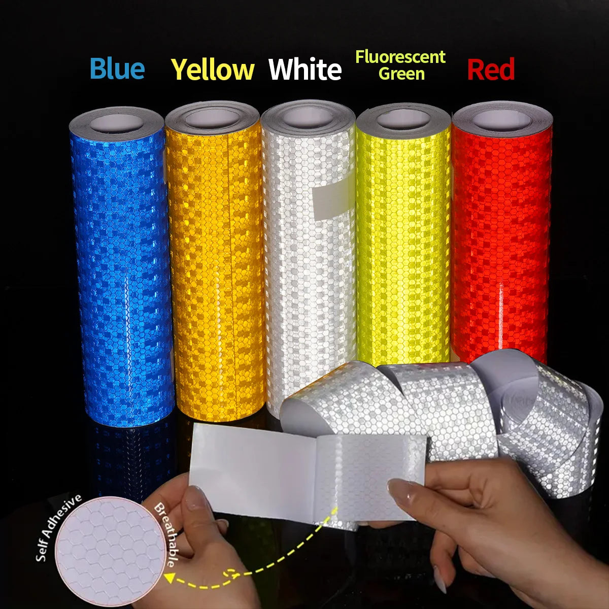 Reflective Safety Mark Tape Stickers Self Adhesive Warning Film for Car Motorcycle Auto Styling