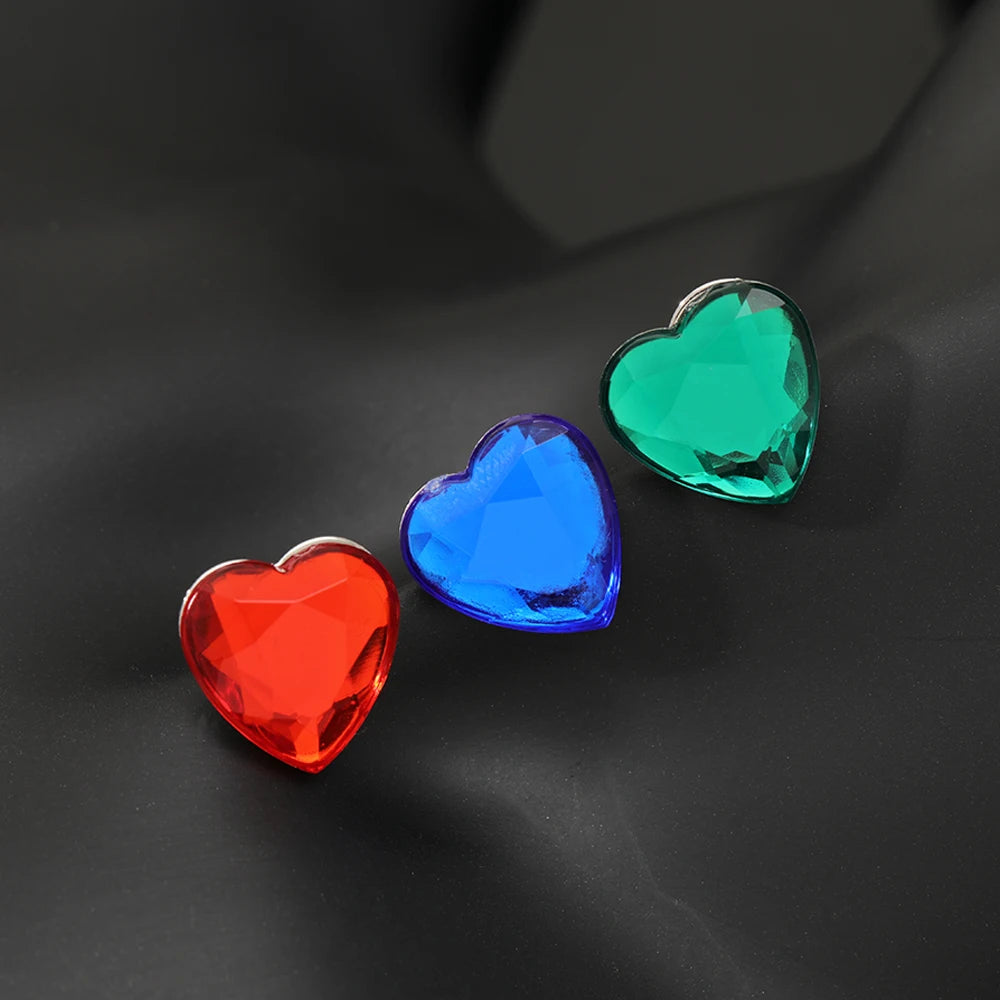 Wholesale Romantic Heart of the Ocean Brooches Blue Red Green Resin Crystal Pins For Women Girls Coat Blouse Bag Jewelry Gift