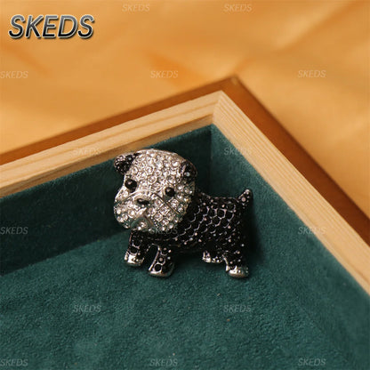 SKEDS Cute Dog Rhinestone Brooch for Women Multicolor Crystal Poodle Yorkshire Schnauzer Puppy Pin Animal Pet Jewelry Gift