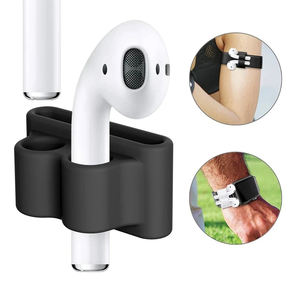 For AirPods Silicone Stand Holder Bluetooth Earphone Apple I7 Earphones Earbud Holder Clip for Apple Watch Anti-lost