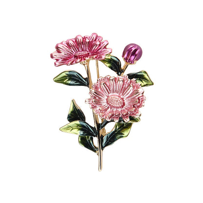Trendy Red Maple Leaf Metal Brooches For Women Men Crystal Plant Brooch Party Birthday Winter Jewelry