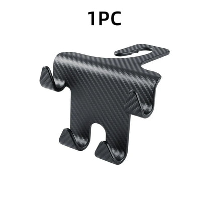 Car Seat Headrest Hook Carbon Fiber Mobile Phone Holder Car Vehicle Universal Holder Handbag Purse Coat Car Interior Accessories