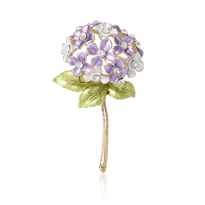 Beaut&Berry Luxury Enamel Flower Brooches for Women Unisex Plant Pins Multi-color Available Casual Party Accessories Gifts