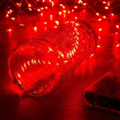 20m 200LED Fairy Light AA Battery Powered, Red Copper Wire Light, Suitable for Bedroom, Christmas, Party Decoration