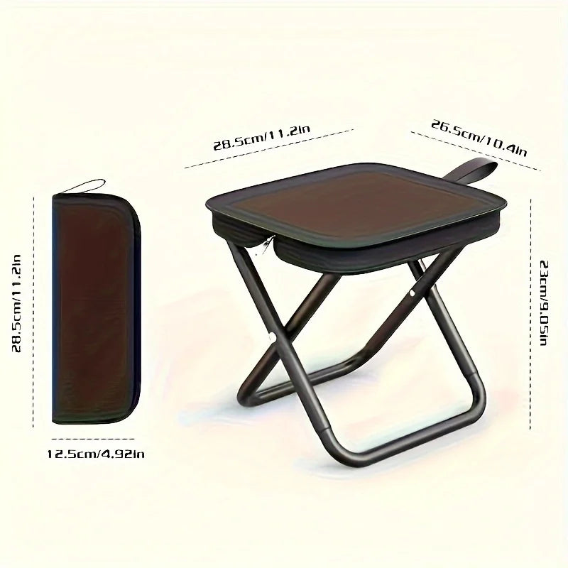 Portable Folding Stool with Handle, Outdoor Camping Fishing Stool, Zipper Stool for Outdoor